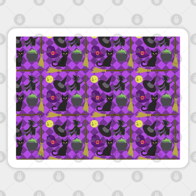 Halloween Witch Pattern Sticker by SakuraDragon